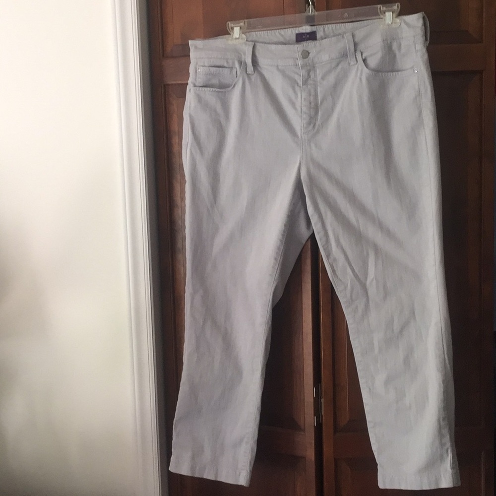 Ankle Light grey NYDJ denim.